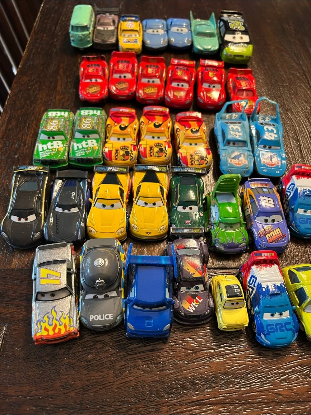 Mattel Disney Pixar Cars Diecast 1:55 Lot of 35 Lightning McQueen WGP